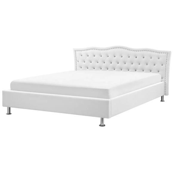 Bett mit Lattenrost aus Kunstleder Klassisch METZ Bett mit Lattenrost aus Kunstleder Klassisch METZ