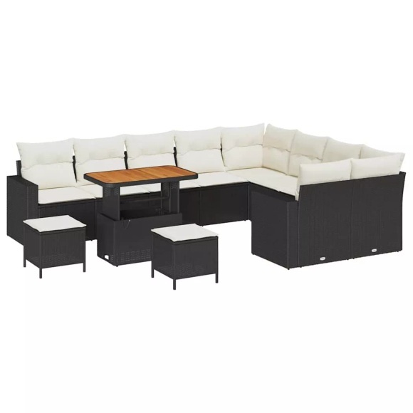 VidaXL - Garten-sofa poly-rattan, One Size, Schwarz
