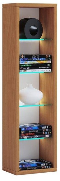 MID.YOU Standregal 21/77/20 cm buchefarben , Rasato L , Glas , 4 Fächer , 21x77x20 cm , melaminharzbeschichtet,Nachbildung , 000657018204