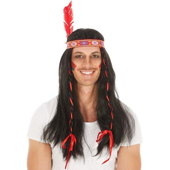 Perücke Indianer Schwarz