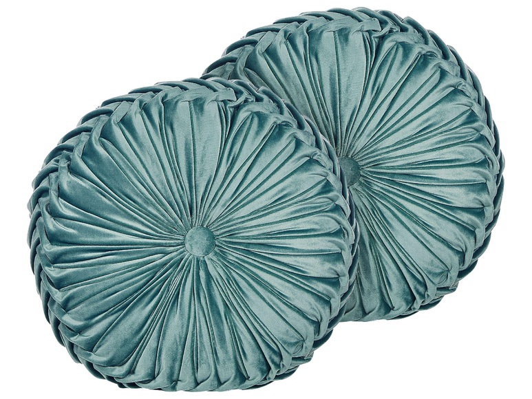 Kissen 2er Set aus Samtstoff Glamourös UDALA Kissen 2er Set aus Samtstoff Glamourös UDALA