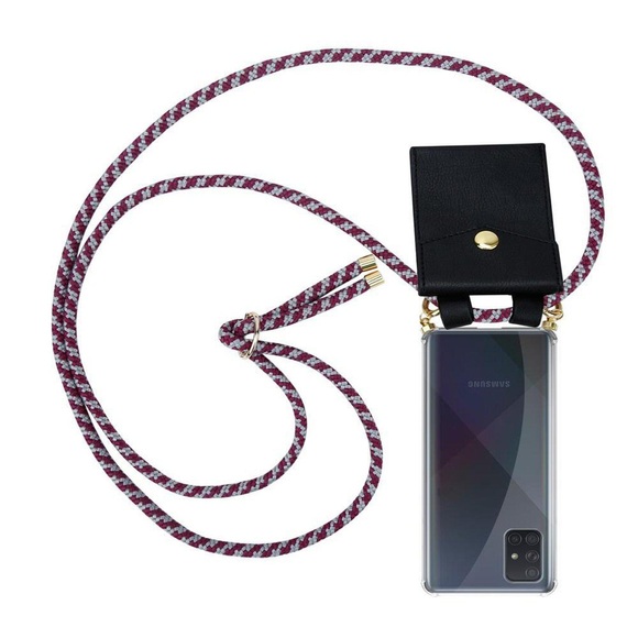 Handy Kette für Samsung Galaxy A51 4G M40s Silikon mit Gold Ringen