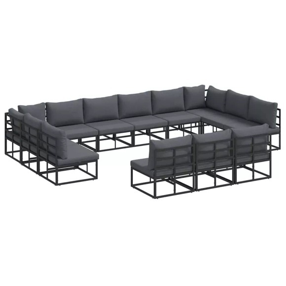 VidaXL - Outdoor-sofa aluminium, One Size, Schwarz