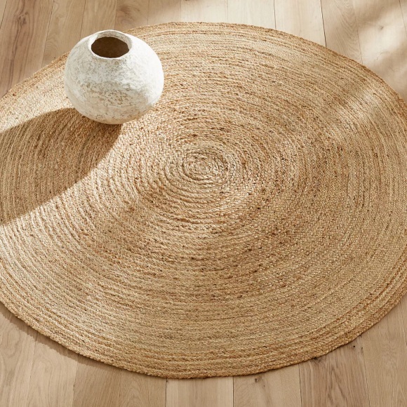 Runder Teppich Hempy, Ø160 cm, Jute