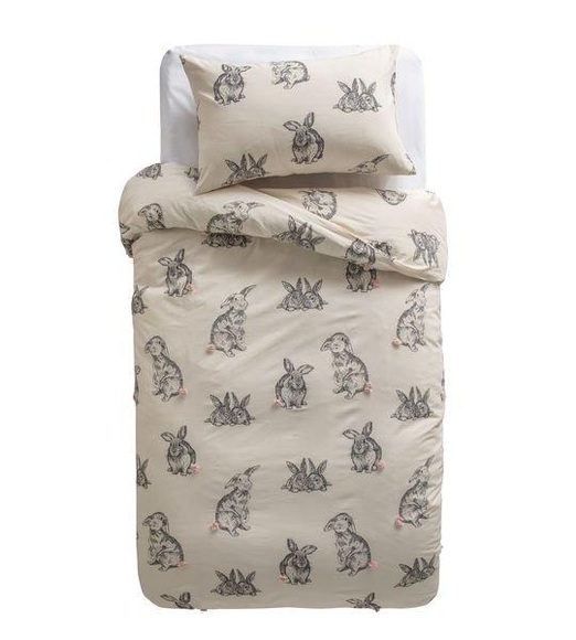 Bunnies Bettwäsche Set Unisex Beige 160x210+65x100cm