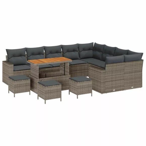 VidaXL - Garten-sofa poly-rattan, One Size, Grau