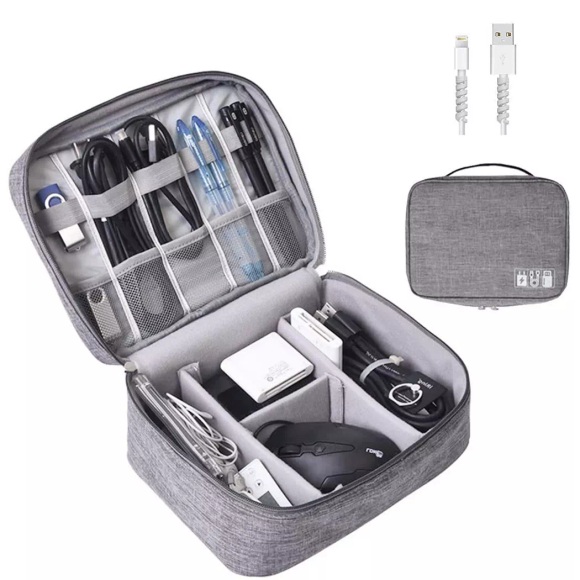Only-bags.store - Kabeltasche Kabel-Organizer Elektronikzubehör Organizer-Tasche Universaltasche Zubehörtasche, 11, Grau