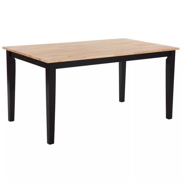 Beliani Esstisch Holz hellbraun/schwarz 150 x 90 cm GEORGIA