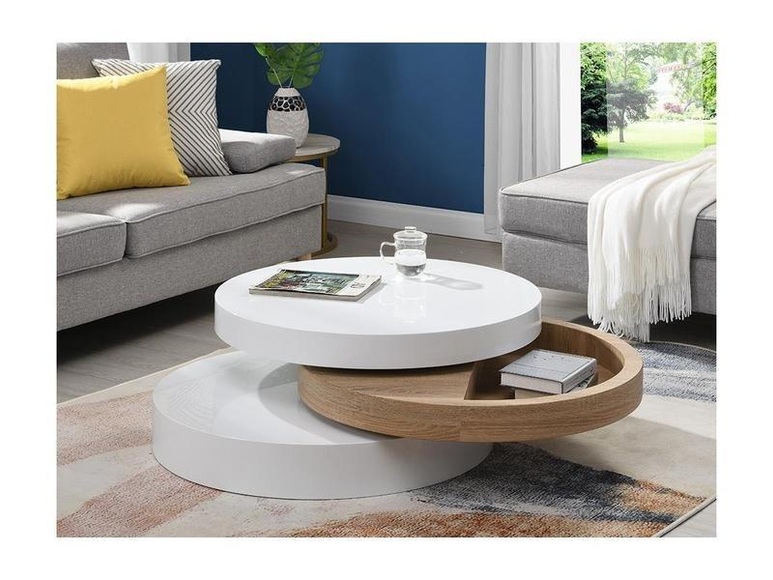 Couchtisch drehbar JANITA Holz (MDF) Eiche Couchtisch drehbar JANITA Holz (MDF) Eiche