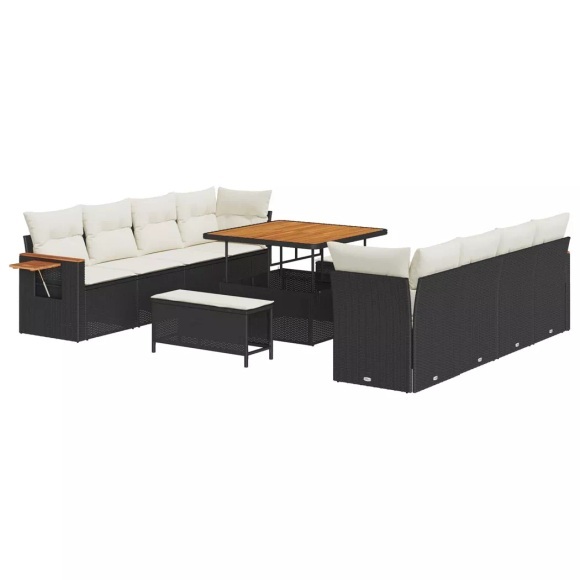 VidaXL - Garten-sofa poly-rattan, One Size, Schwarz