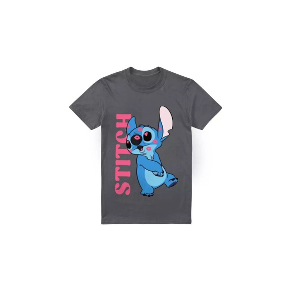 Lilo & Stitch - Covered In Kisses TShirt, für Herren, Charcoal Black, Größe XXL