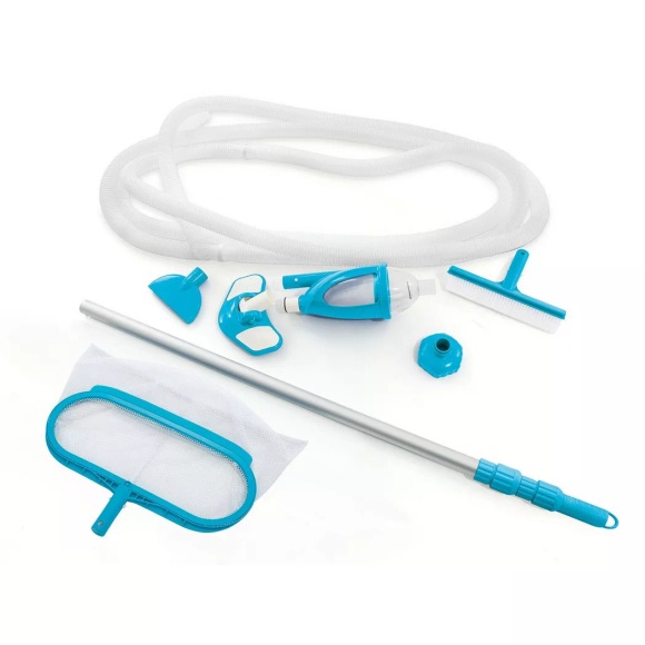 B2X - Luxus-Poolreinigungsset mit Staubsauger, Weiss
