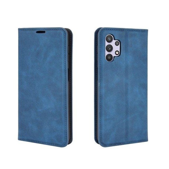 Galaxy A32 5G - Seidige Stand Flip Case Hülle blau