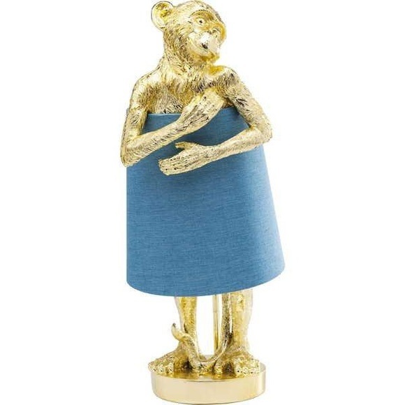 KARE Animal Monkey Tischleuchte gold/blau