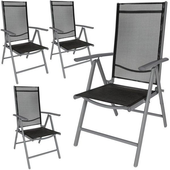 4 Aluminium Gartenstühle Unisex Anthrazit