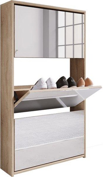 Holz Schuhschrank Schuhkommode Schuhregal Schuhständer Spiegel Stido XL Holz Schuhschrank Schuhkommode Schuhregal Schuhständer Spiegel Stido XL