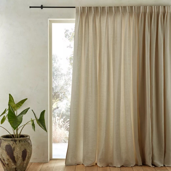 Vorhang Colin Aus Leinen Unisex Beige 220x420CM
