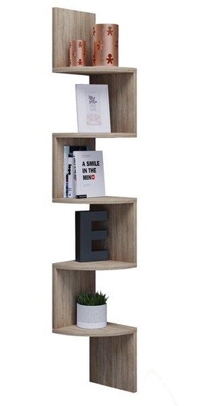 MID.YOU Eckregal in 19,6/123,6/19,6 cm sonoma eiche , Mintis , Holzwerkstoff , 19.6x123.6x19.6 cm , melaminharzbeschichtet,Nachbildung , 000657018402