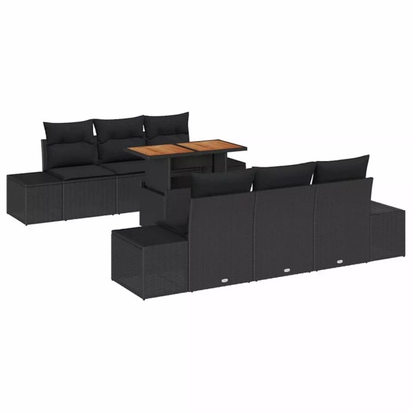 VidaXL - Garten-sofa-set poly-rattan, One Size, Schwarz