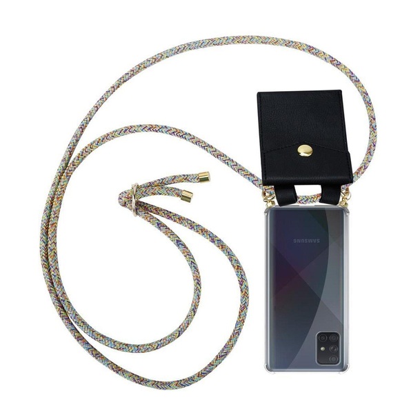 Handy Kette für Samsung Galaxy A51 4G M40s Silikon mit Gold Ringen