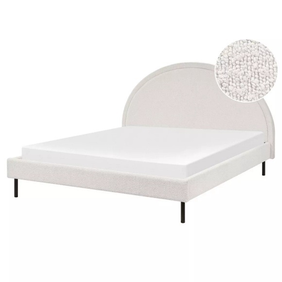Bett mit Lattenrost aus Bouclé Retro MARGUT Bett mit Lattenrost aus Bouclé Retro MARGUT
