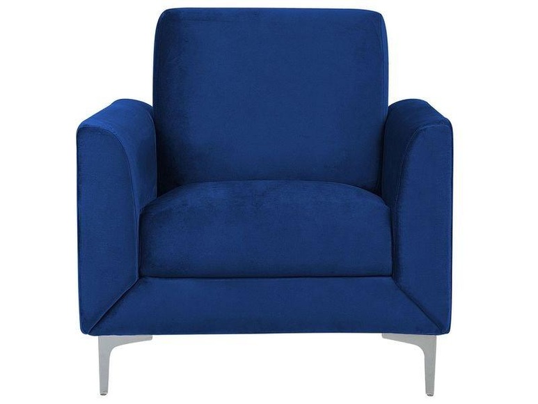 Beliani Sessel Samtstoff marineblau FENES