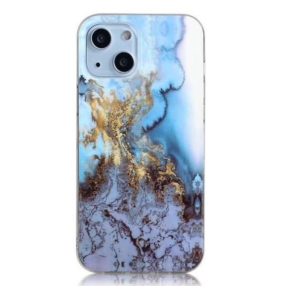 iPhone 14 - Silikon Gummi Case Blue Marble