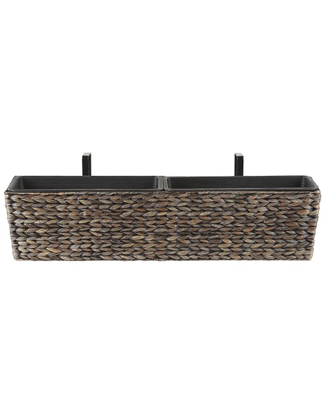 Beliani Blumentopf braun rechteckig 80 x 20 18 cm KAWALA