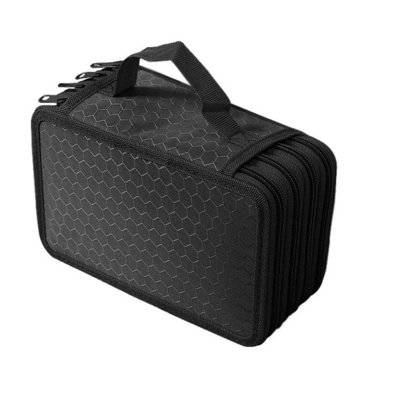 Only-bags.store - Federmäppchen, Federmäppchen Bleistiftrolle für Reise Schule Büro Kunst, One Size, Schwarz