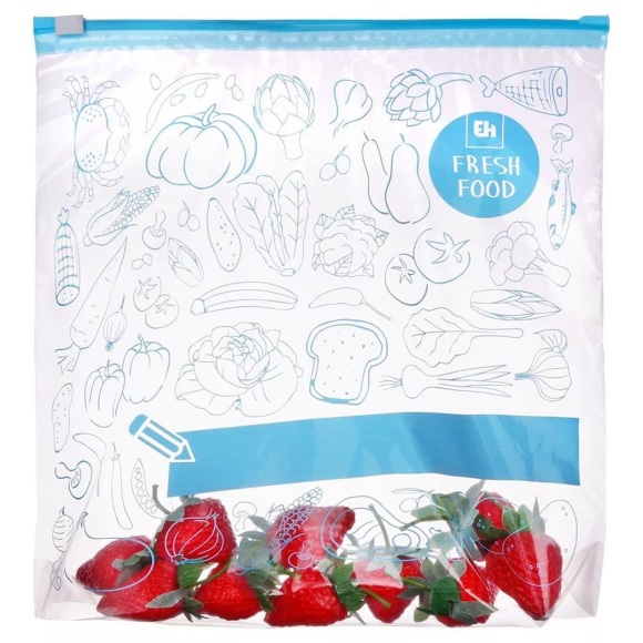 B2X - Plastikbeutel mit dichtem Verschluss für Kühl und Gefrierschrank 10er Pack, One Size, Transparent