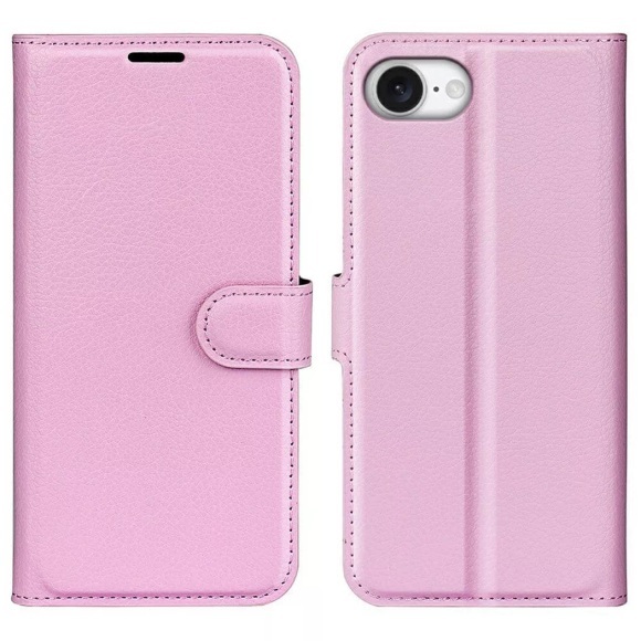 Cover-Discount - iPhone 16e Leder Etui Hülle, Rosa