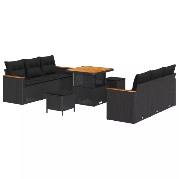 VidaXL - Garten-sofa poly-rattan, One Size, Schwarz