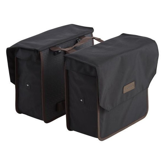 Doppel-fahrradtasche Gepäcktasche 500 2×20 L Schwarz Unisex Schwarz