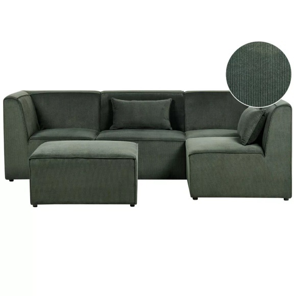 Sofa mit Ottomane aus Cord Modern LEMVIG Sofa mit Ottomane aus Cord Modern LEMVIG