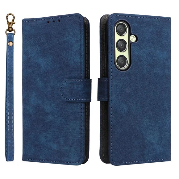Cover-Discount - Galaxy S25 Ledertasche mit RFID Blocker, Blau