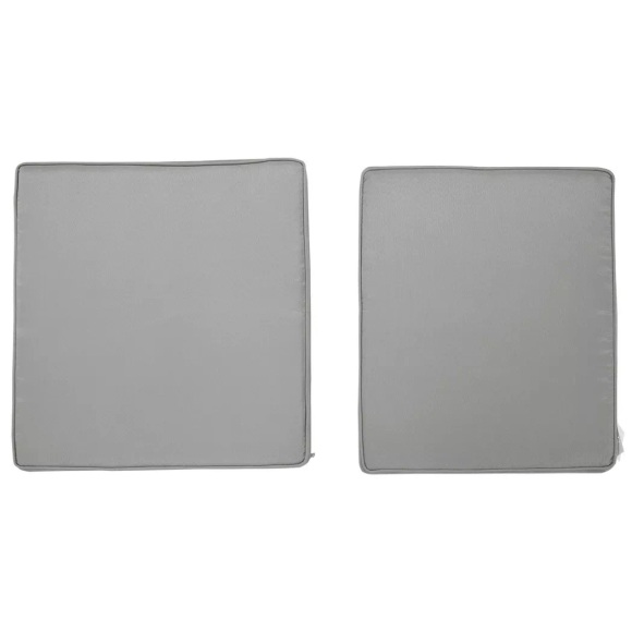 Northio - 2er-Set Sitzkissen, 56 x 52 cm Stuhlkissen mit Reißverschluss, Stoffbezug, 7cm dick Polsterauflage, waschbar Sitzpolster für Haus, Garten, Auto, Büro, Sofa, Stühle, Hellgrau Aosom, One Size