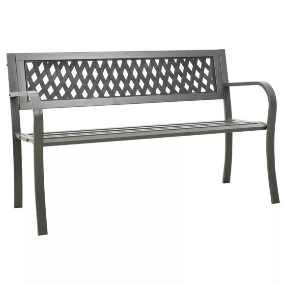 vidaXL Gartenbank 125 cm Stahl Grau