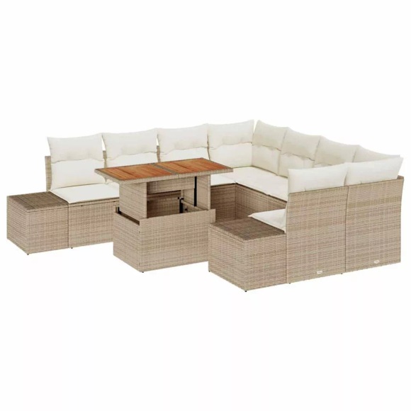 VidaXL - Garten-sofa-set poly-rattan, One Size, Beige