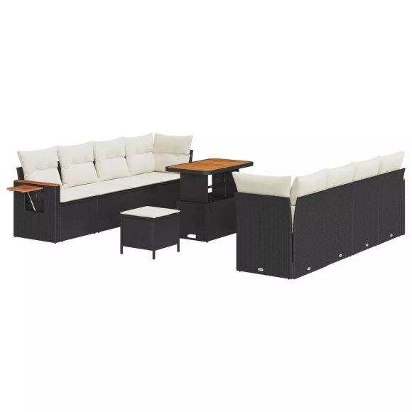 VidaXL - Garten-sofa poly-rattan, One Size, Schwarz