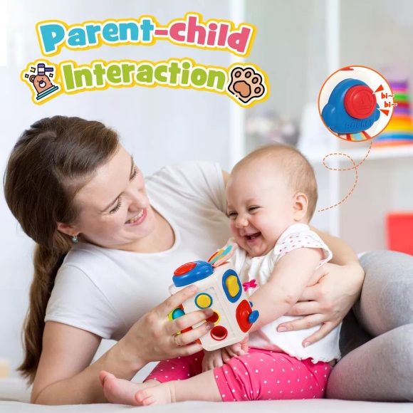 Activity-board - 9 in 1 Baby-Motorikspielzeug Sinnesspielzeug Baby-Baby-Würfelspielzeug Busy Board, One Size, Multicolor