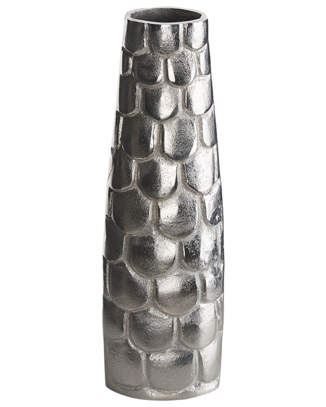 Beliani Blumenvase Aluminium silber 47 cm SUKHOTHAI Vase
