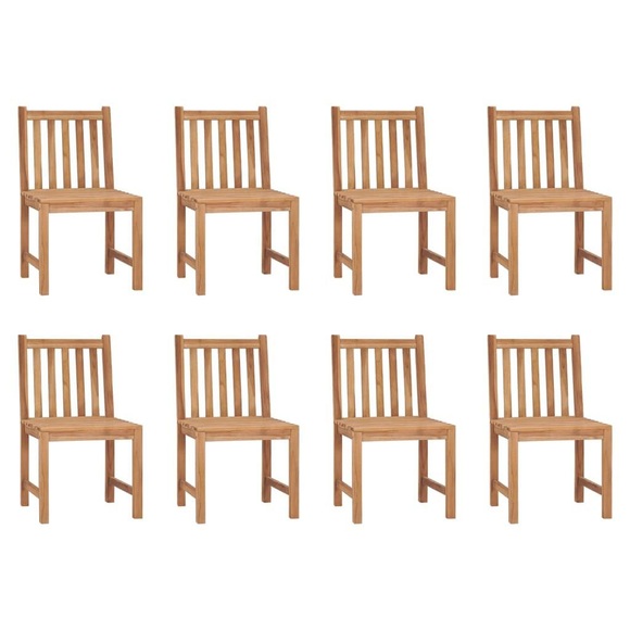 vidaXL Gartenstühle 8 Stk. Massivholz Teak