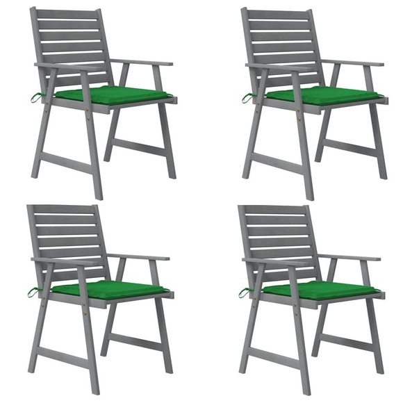 vidaXL Garten-Essstühle mit Kissen 4 Stk. Massivholz Akazie