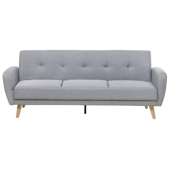 Beliani 3-Sitzer Sofa Polsterbezug hellgrau verstellbar FLORLI