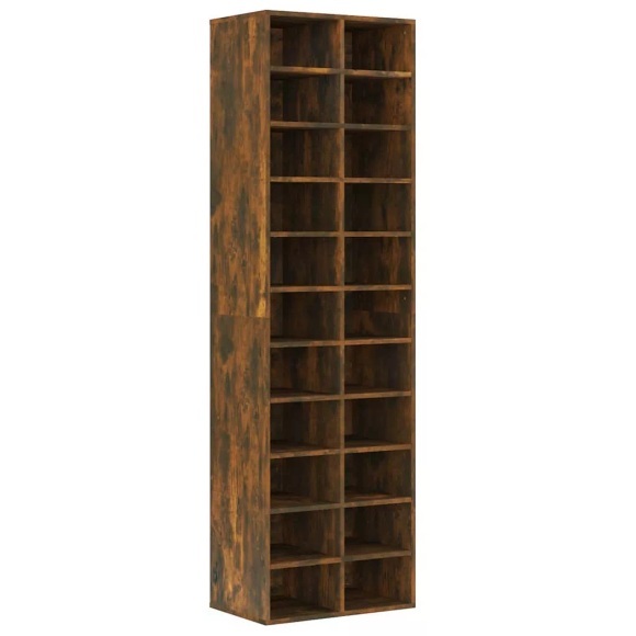 vidaXL Schuhregal Räuchereiche 54x34x183 cm Holzwerkstoff