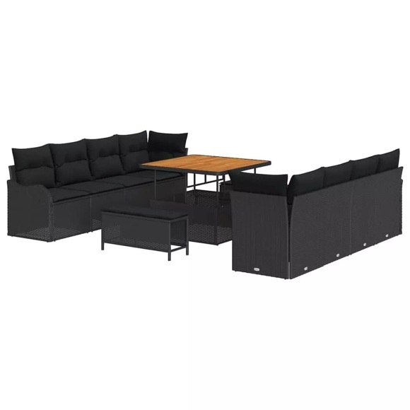 VidaXL - Garten-sofa poly-rattan, One Size, Schwarz