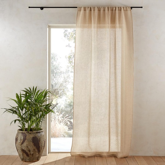 Leinenvorhang Fishoyi Unisex Beige 140x350CM