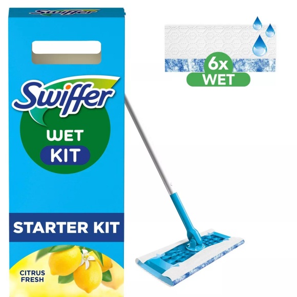 Swiffer - Starterset Wischmopp + 6 feuchte Mopps, One Size
