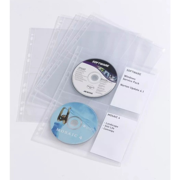 Durable 4fach CD/DVD Ordner-Hülle 4 CDs/DVDs/Blu-rays Polypropylen Transparent 10 St. 523819