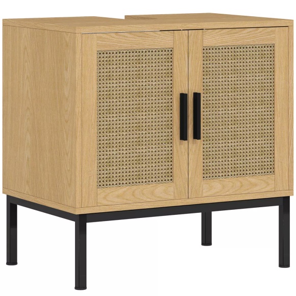 Kleankin - Waschbeckenunterschrank, One Size, Eiche